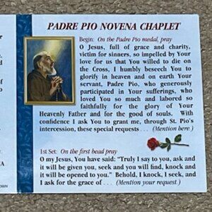 St. Padre Pio of Petrelcina Pray For Us Rosary Novena Chaplet Red Beads NEW